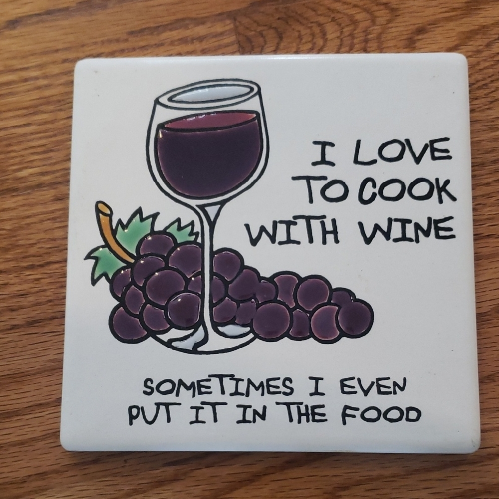 Wine Lover Ceramic Trivet - 6" Square